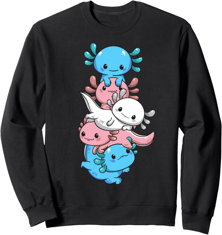 Dezente Transgender Pride Flagge Kawaii Axolotl LGBTQ Trans Sweatshirt