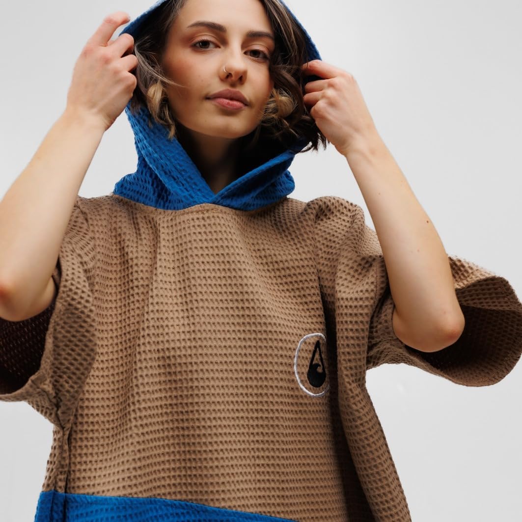 WAVE HAWAII Bade-Poncho Damen & Herren Lighd | Grösse S/M, 155-185cm I 100% Baumwolle Surf-Poncho Er