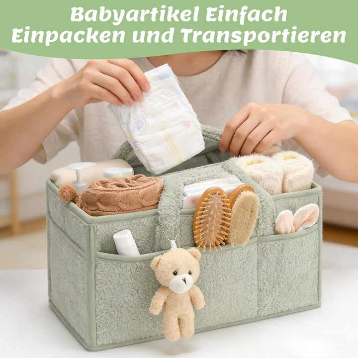 Wickeltasche Organizer, Wickel Organizer Unterwegs, Tragbarer Wickelkorb mit Herausnehmbaren Fächern