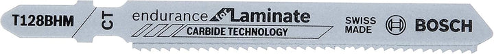 Bosch Professional 3 Stück Stichsägeblatt T 128 BHM Endurance for Laminate (für Laminatboden, Zubehö