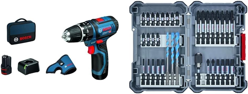 Bosch Professional 12V System Akku-Schlagbohrschrauber GSB 12V-15 (inkl. 2 Akku, Schnellladegerät GA