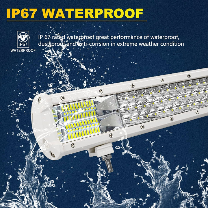 RIGIDON 18 Zoll 45 cm 252W aussen alu weiss led lichtleiste, 12V 24V Wasserdicht warmweiss offroad b