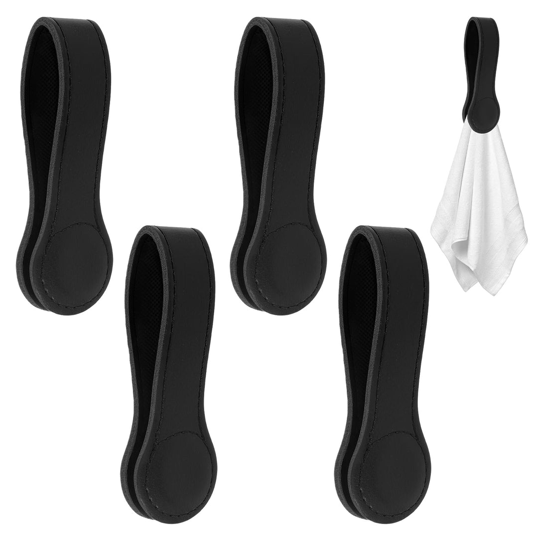Magnetische Handtuchhalter Leder, 4 Stück Magnetclips Kinderwagen Schwarz 4pcs, Schwarz 4pcs