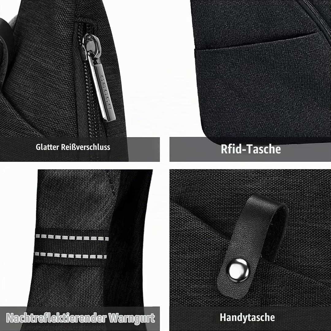 OSOCE Umhängetaschen Herren Wasserfeste Mini Bauchtasche Mehrere Taschen Schultertasche Anti-Diebsta
