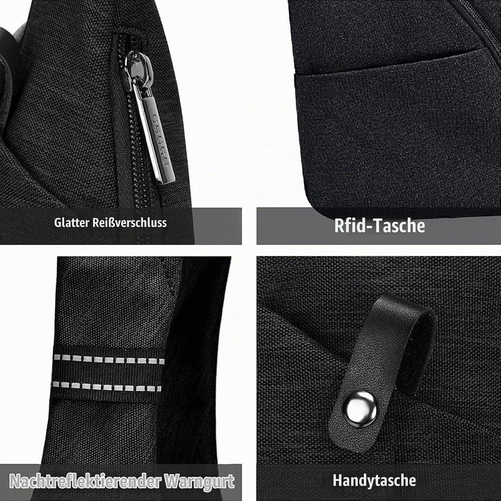 OSOCE Umhängetaschen Herren Wasserfeste Mini Bauchtasche Mehrere Taschen Schultertasche Anti-Diebsta