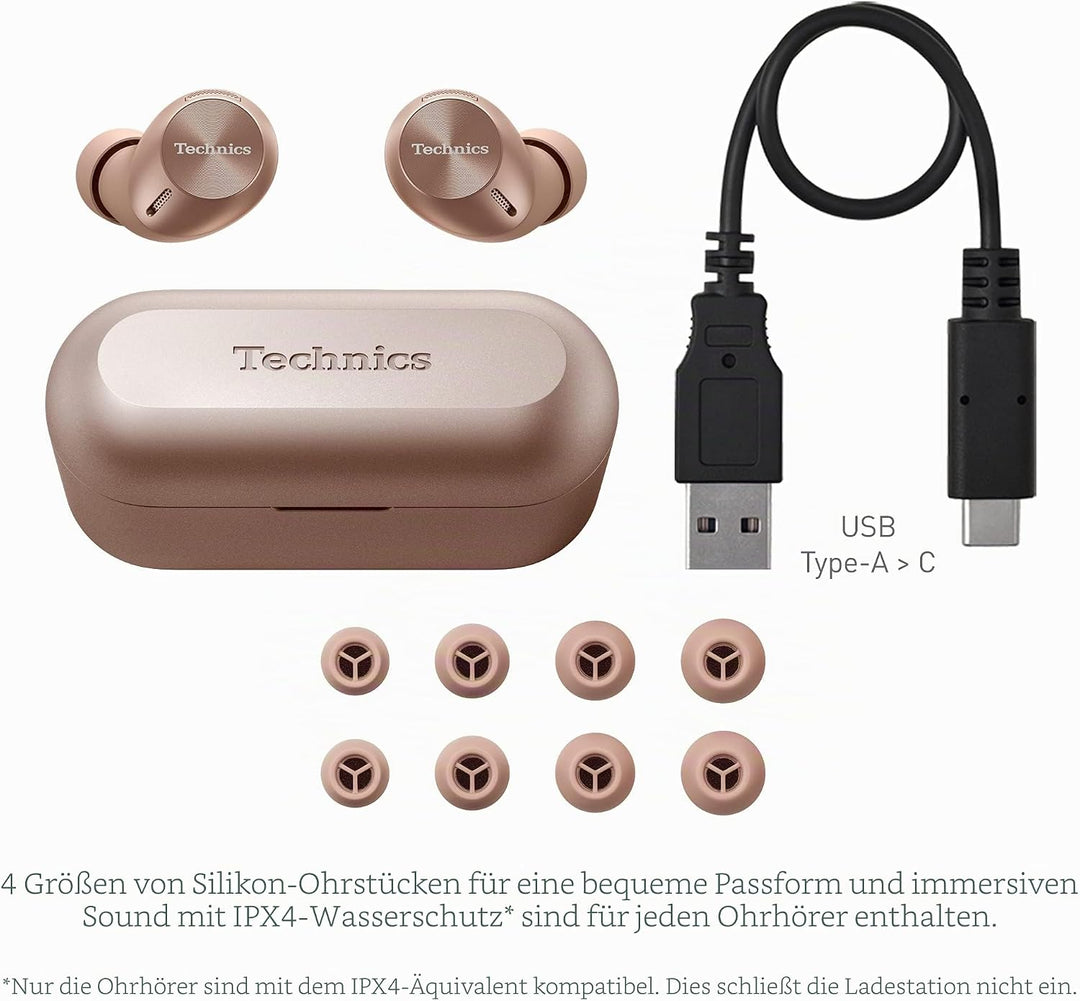 Technics EAH-AZ40E-N In-ear Kopfhörer Bluetooth, bequemer Kopfhörer mit integriertem Mikrofon, anpas