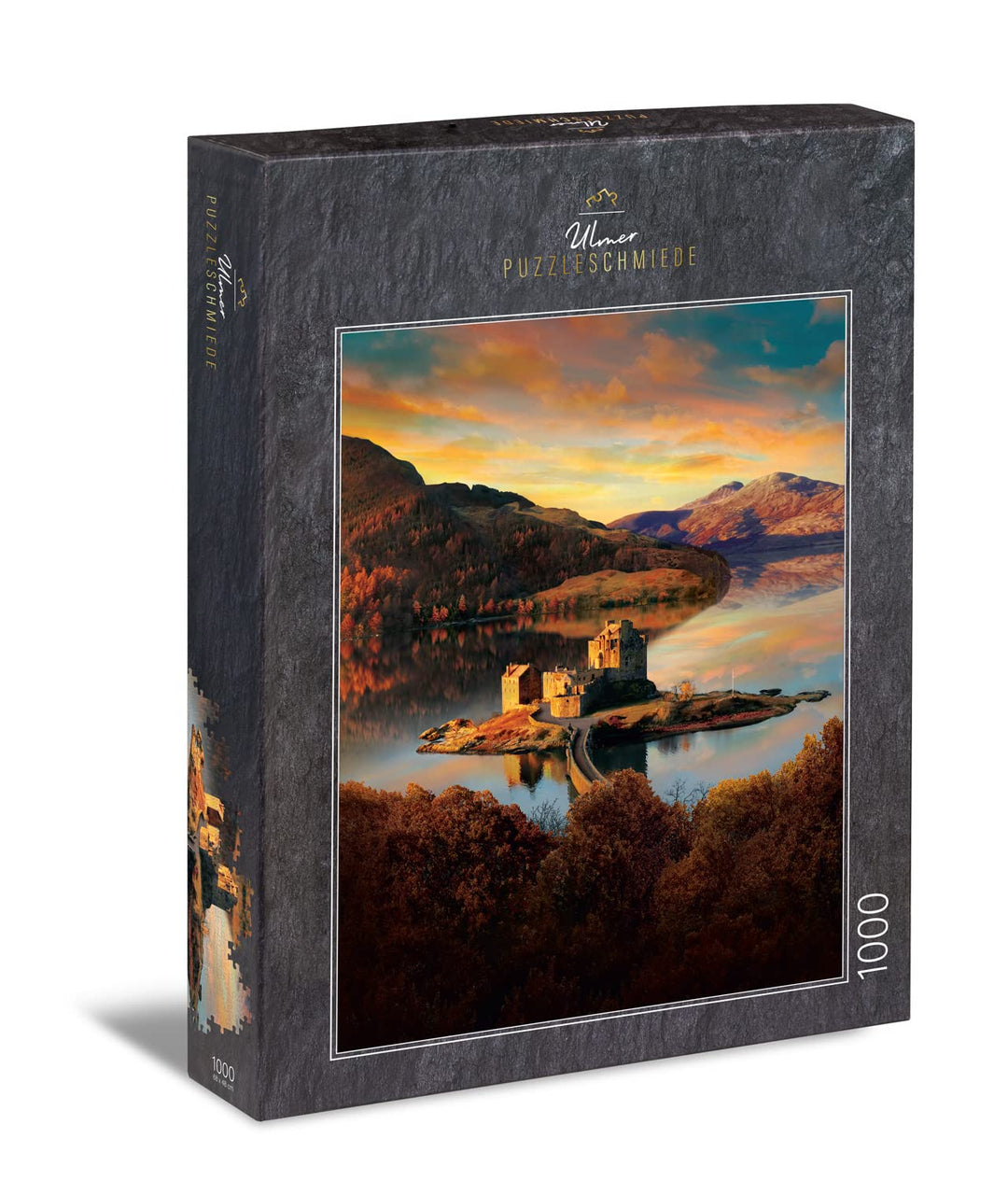 Ulmer Puzzleschmiede - Schottland-Puzzle 1000 Teile „Eilean Donan Castle“ - Malerisches Puzzle-Motiv