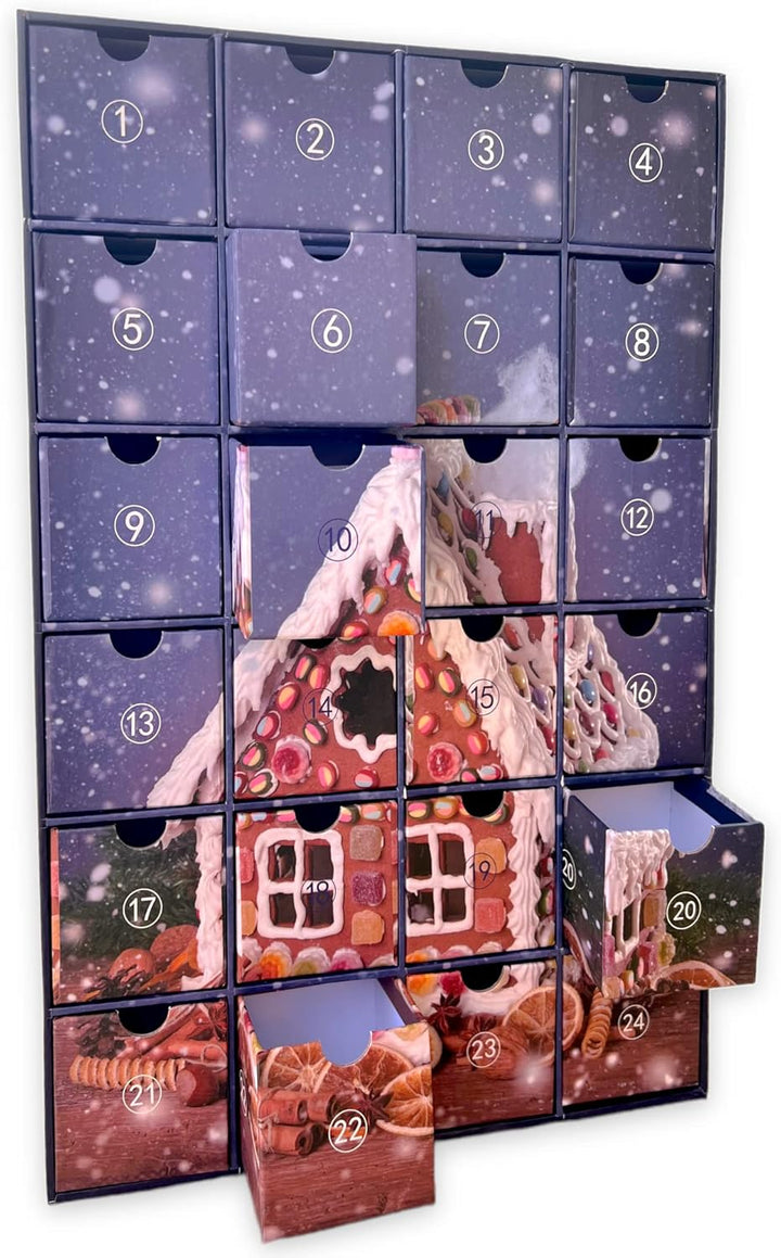 Adventskalender zum selbst Befüllen mit 24 Schubladen-Boxen, DIY-Weihnachtskalender Bastelset (Zahle