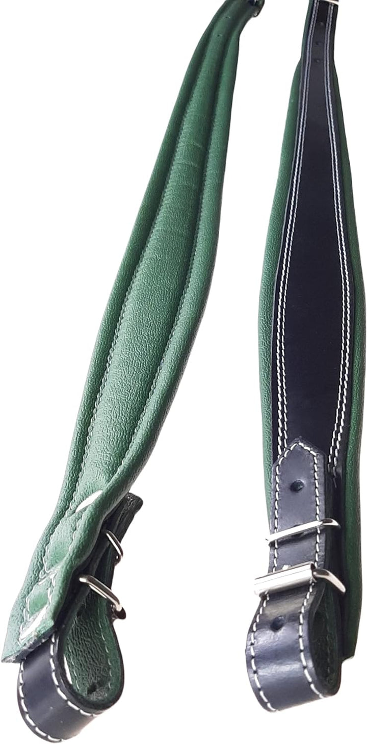 Akkordeongurte Leder 60-120 Bass Schwarz / Grün