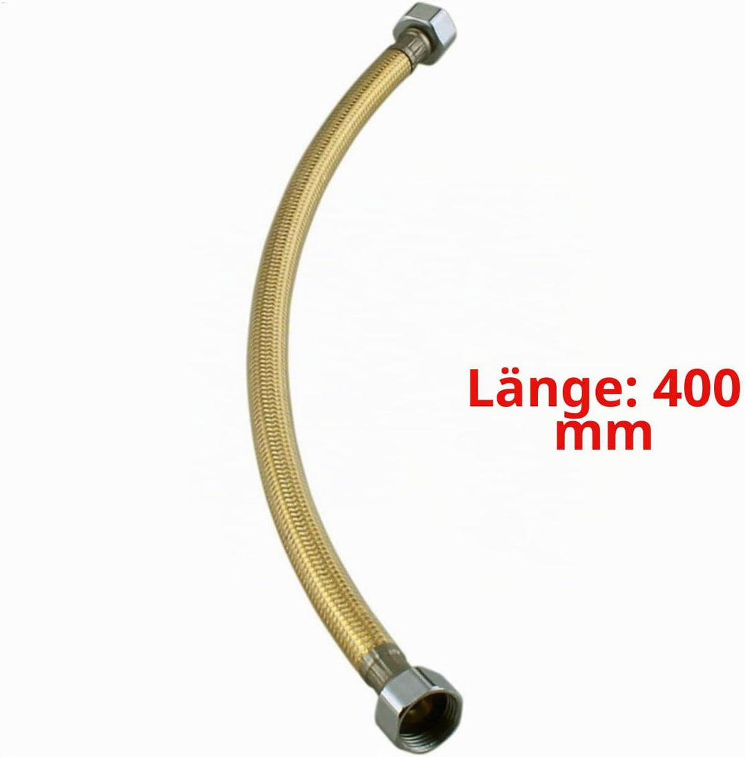 ZZSRJ Goldener Wasserhahn-Sanitärschlauch 400/500 / 600 mm Eckventil-Anschluss Edelstahl-Gold-Toilet