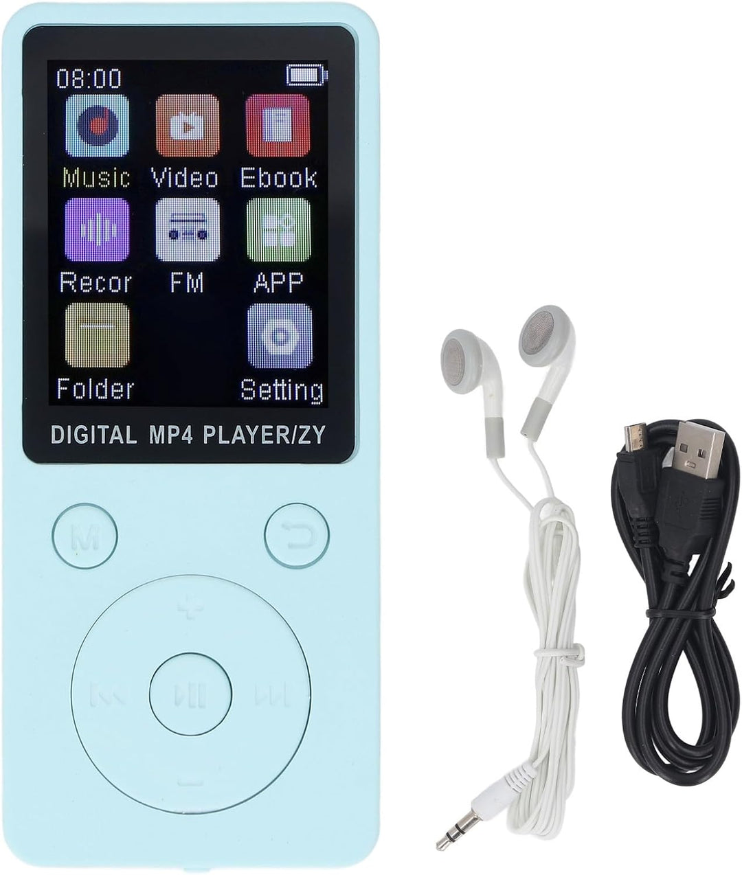 MP3-Player mit Bluetooth, HiFi-Sound, 1,8-Zoll-Bildschirm, Tragbarer Musik-Player mit Kopfhörern, Ra