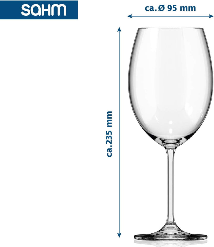 Sahm Rotweingläser Gross bauchig 6er Set - 580ml Weingläser Rotwein - Rotweingläser 6er Set Spülmasc