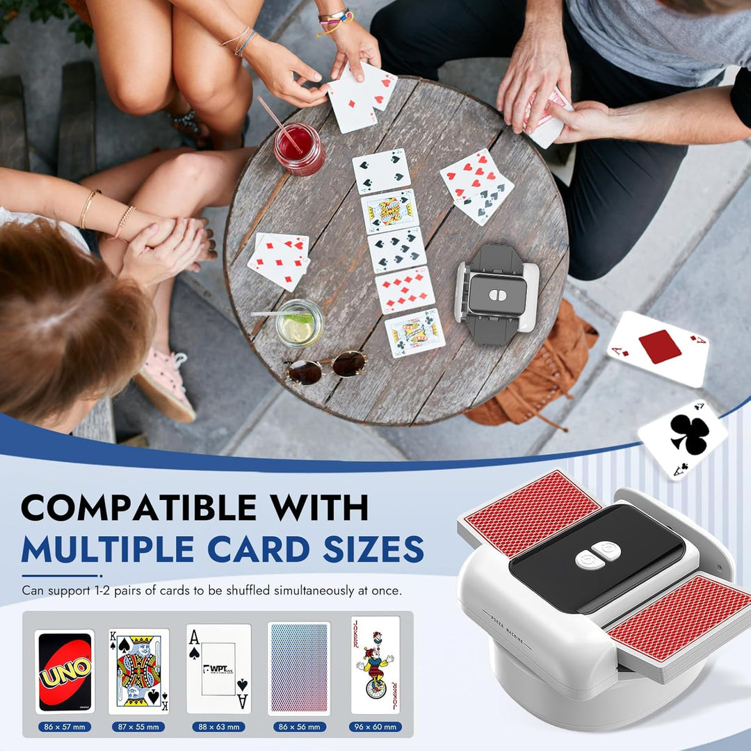 Kartenmischmaschine Elektrische,Automatischer Kartenmischer,Kartenmischgerät,Mischmaschine für 1–2 D