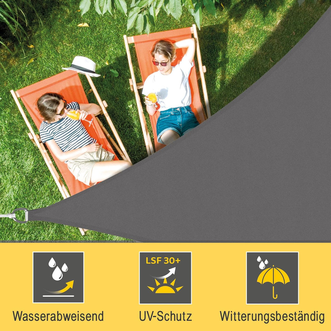 Sol Royal Sonnensegel dreieckig wasserdicht für Terrasse Balkon Garten | 7x5x5m Anthrazit UV Sonnens