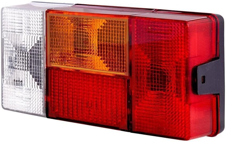 HELLA - Heckleuchte - Glühlampe - 24/12V - Anbau - Lichtscheibenfarbe: rot/gelb - Stecker: Flachstec