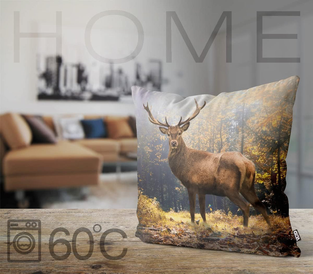 VOID Hirsch Wald Herbst Kissenbezug Kissenhülle Sofakissen Kissen Deko Weihnachten Winter Weihnachts
