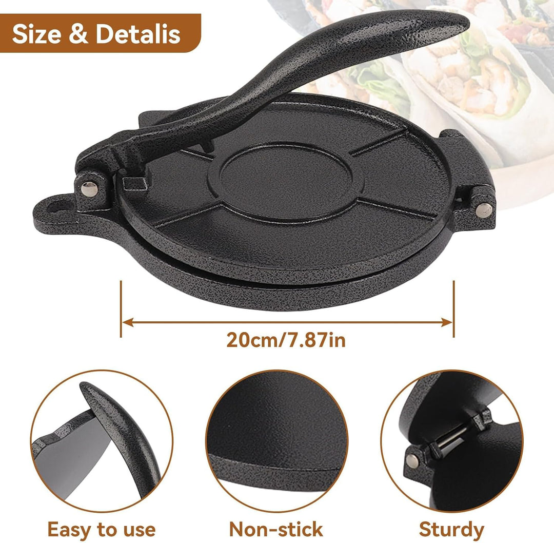 Tortilla-Presse, Tortilla-Maker, Manuelle Roti-Maker-Teigpresse, Quesadilla-Maker, Aluminiumlegierun