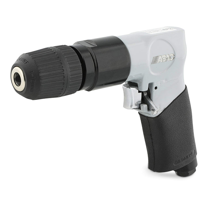 ABAC Druckluft Bohrmaschine G-190 - Kunststoffkoffer mit Zubehör (Bohrer + Schraubendreherbits + Pla