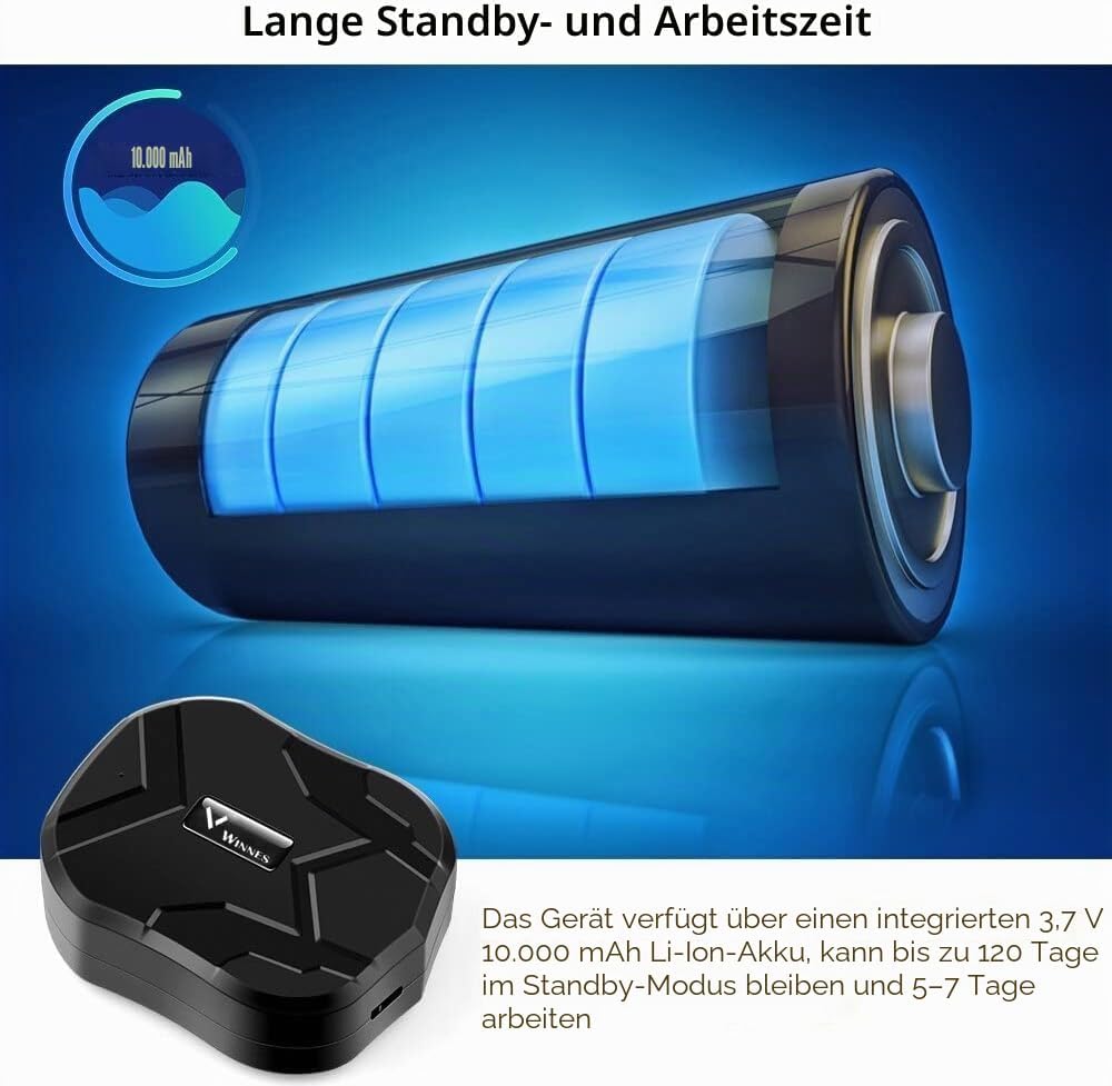TKMARS GPS Tracker, 10000mah Batterie Tracker Locator für Auto Wasserdicht/GSM/GPRS Tracking Strong