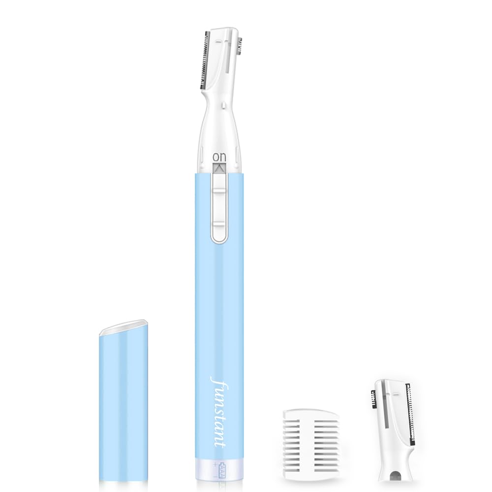 Verbesserter Augenbrauen-Trimmer, Funstant Präzision Gesichtshaarschneider für Frauen, batteriebetri