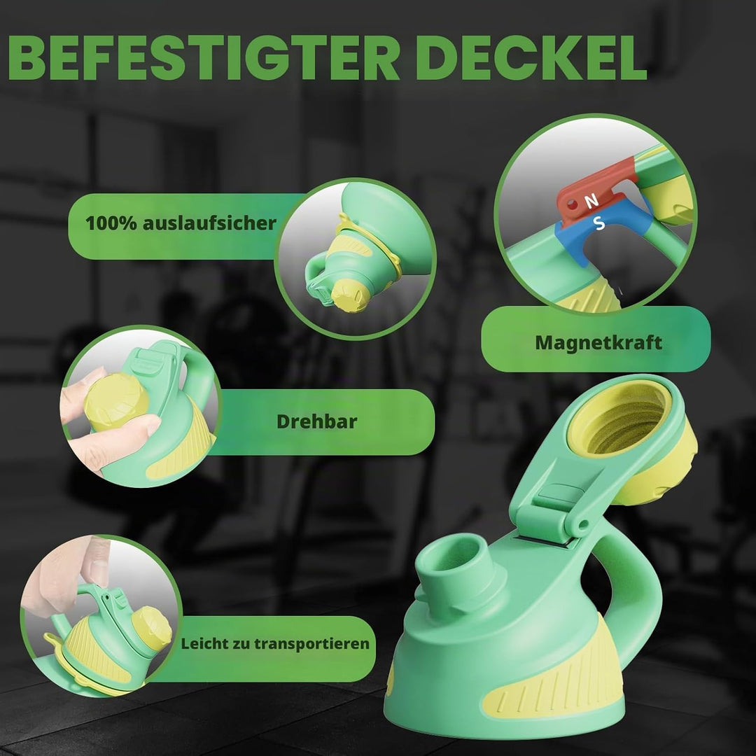 Fjbottle Edelstahl Trinkflasche 1900ML mit Magnetischem Deckel, BPA FREI auslaufsichere Doppelwandig