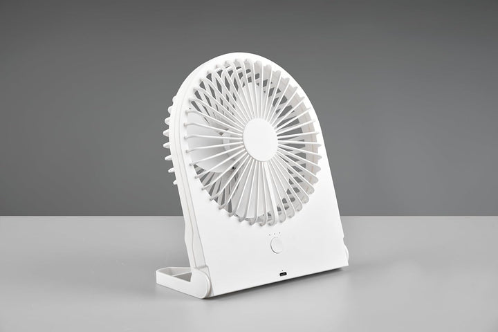 RL LIVE YOUR LIGHT Reality Leuchten Tisch Ventilator Breezy R044-01, Kunststoff Weiss matt, 2 Watt,