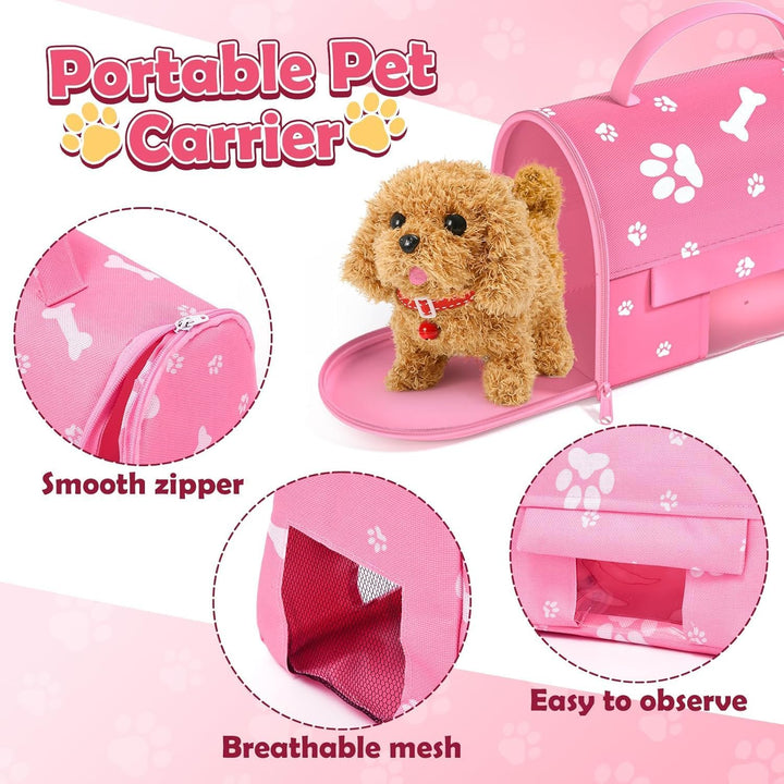 Tacobear Tierarzt Spielzeug Kinder mit Elektrisch Plüsch Hund Spielzeug Läuft und Bellt Schwanzwedel