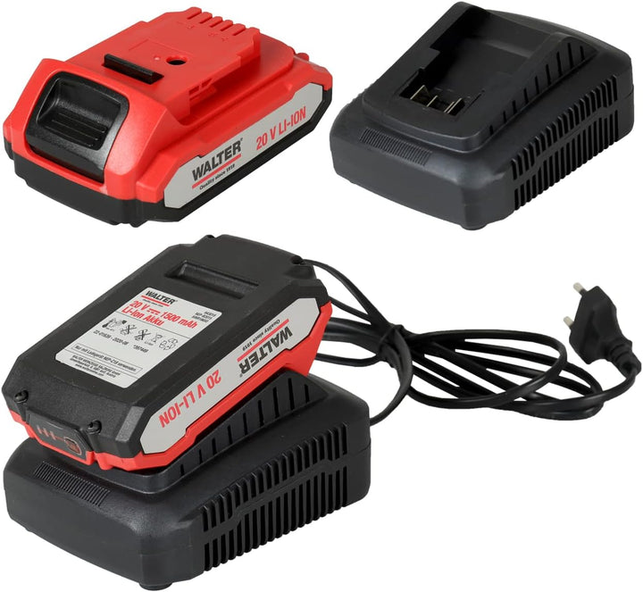 WALTER Li-Ion Akku-Schlagbohrschrauber Brushless 20V, 16 Drehmomentstufen, LED-Arbeitsleuchte, inkl.