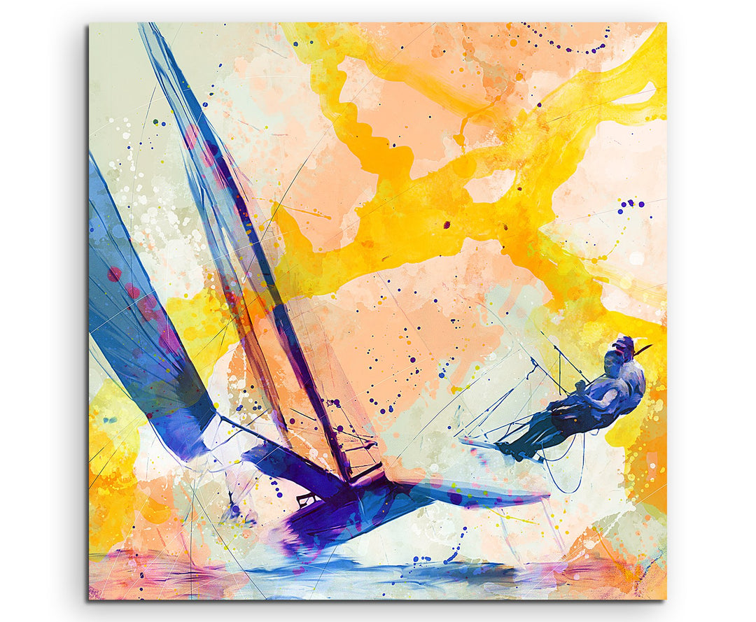 Katamaran 60x60cm Wandbild SPORTBILD Aquarell Art tolle Farben von Paul Sinus