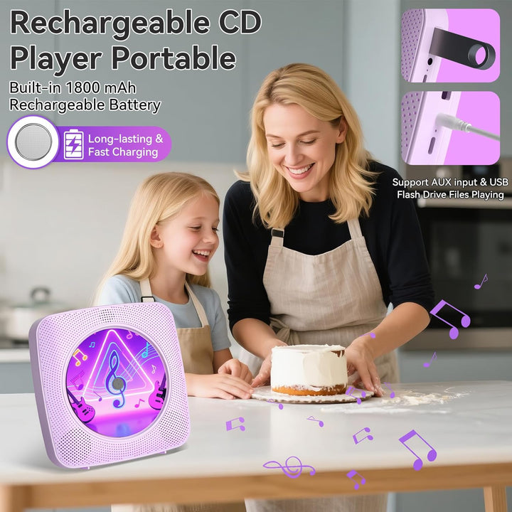 Radio mit CD Player Kinder: Kegaudio Tragbarer CD Players Tragbar mit Bluetooth Lautsprecher Frontan