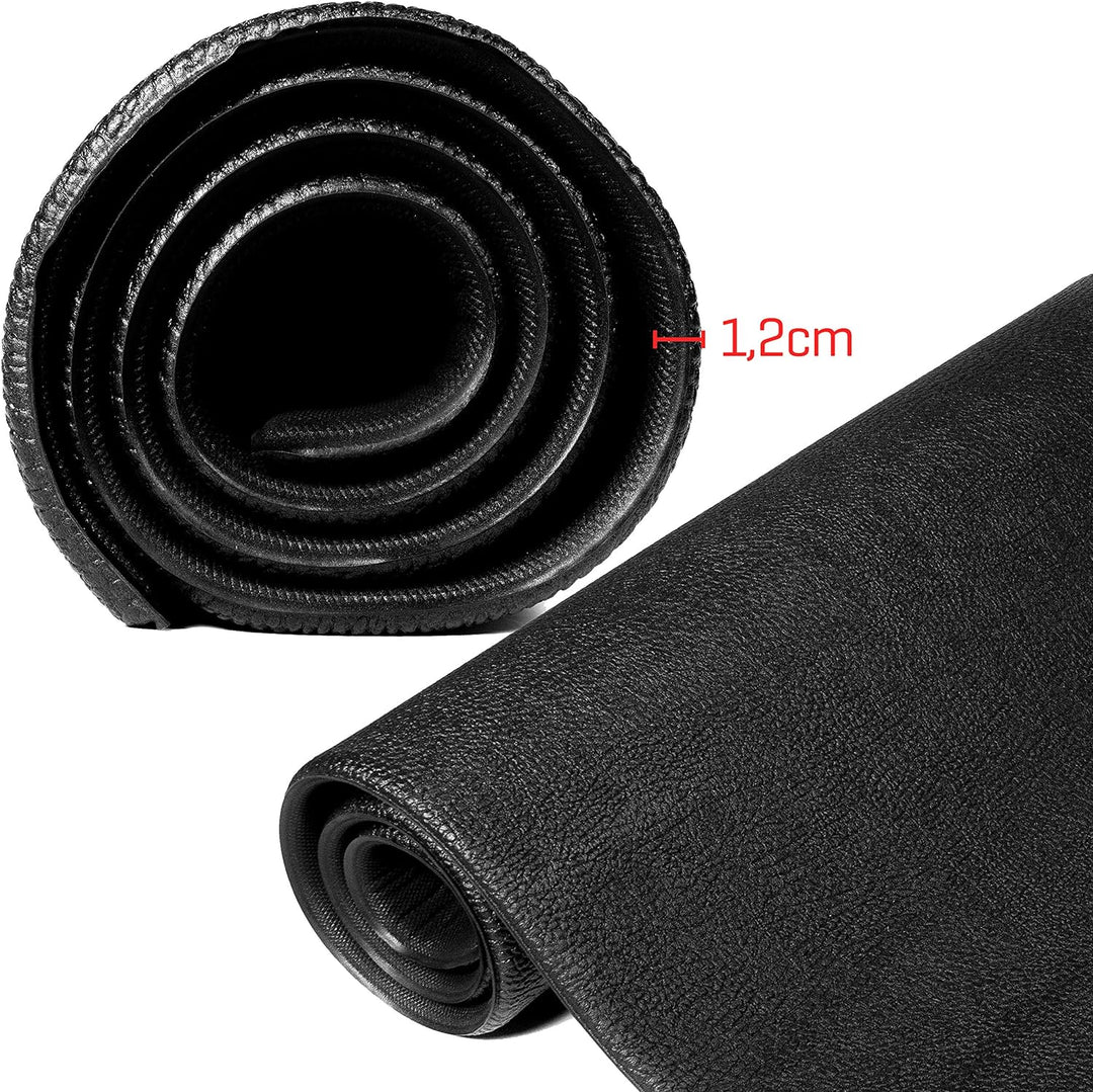 Sporttrend 24® Unterlegmatte 120cm, 160cm, 181cm, 220cm zum ausrollen in schwarz, 1,2cm Stärke | Lau