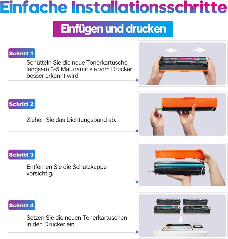 4er-Pack 207X (W2210X) Toner Mit Chip Kompatibel für HP 207X Multipack HP 207A Ersatz für HP Color L