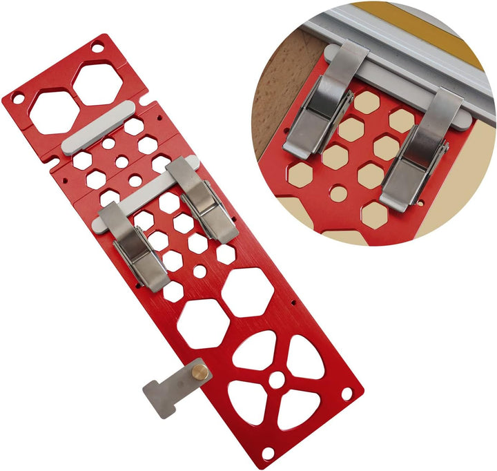 CDIYTOOL 340 mm Spursägen-Vierkant, rot, rechtwinklig, Kreissägeführung, Winkelanschlag, kompatibel