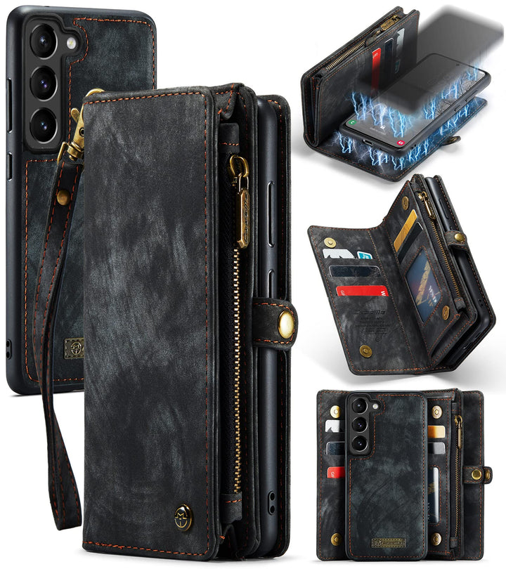 UFinetech Samsung S23 Hülle, Stossfest Kartenfach Magnetisch Abnehmbare Tasche Samsung Galaxy S23 5G