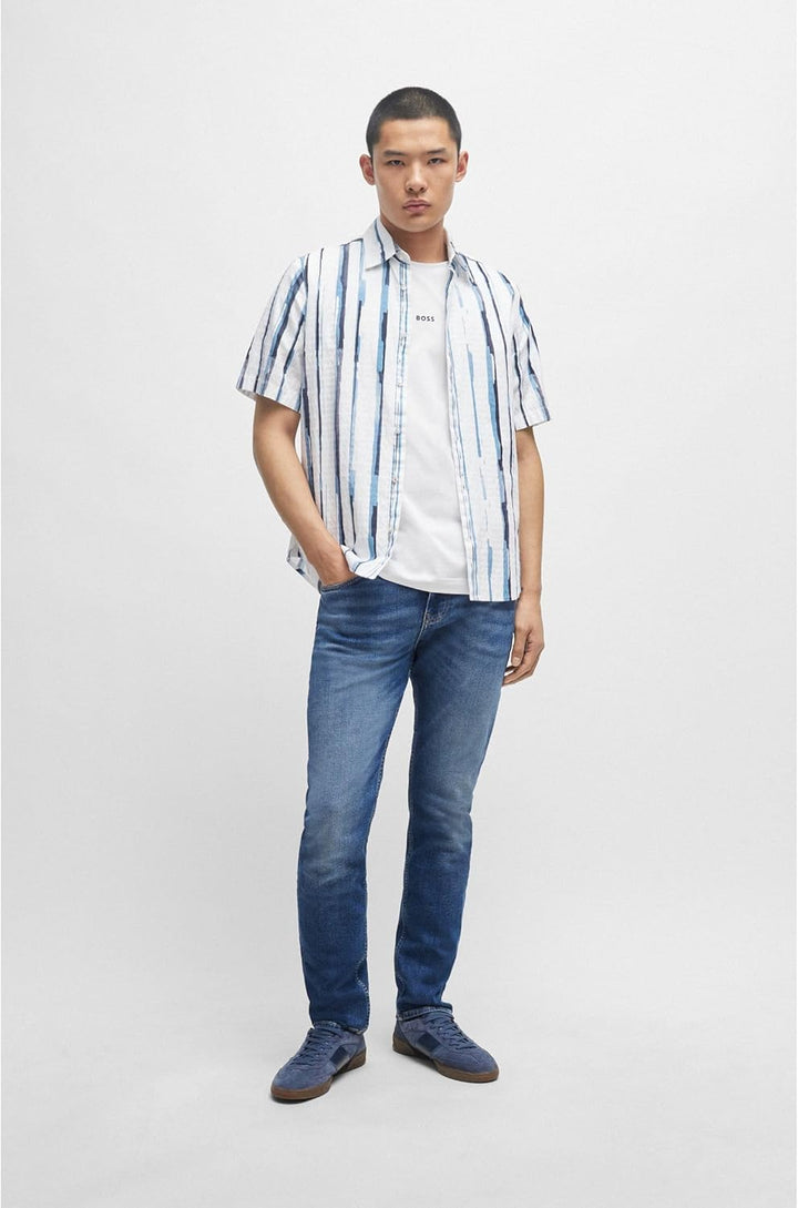 BOSS Herren Delaware BC-L-C Blaue Slim-Fit Jeans aus komfortablem Stretch-Denim 34W / 36L New - Medi