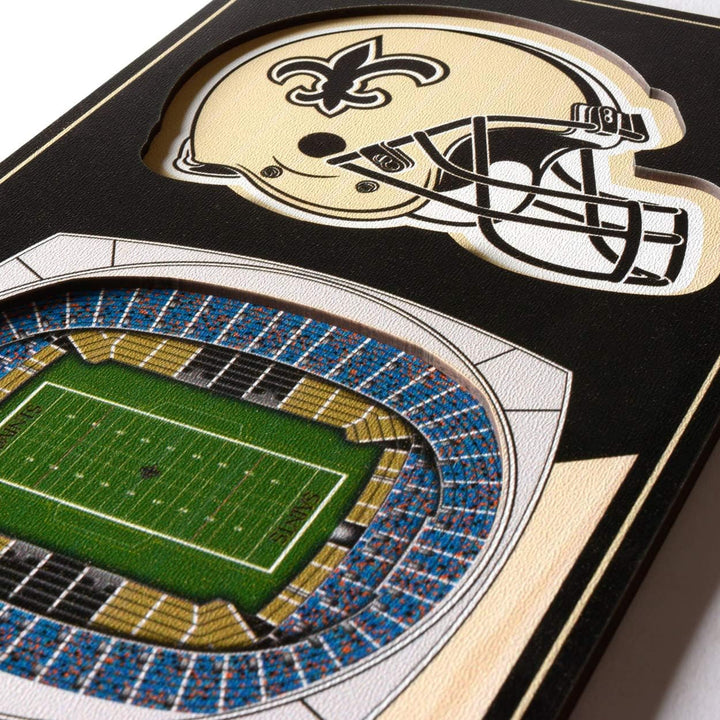 YouTheFan NFL 3D Stadion Banner, 15,2 x 48,3 cm New Orleans Saints, New Orleans Saints
