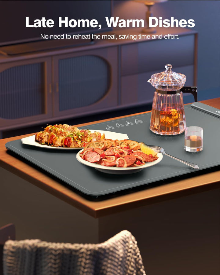 itrusou Warmhalteplatte für Speisen, Speisenwärmer Ganzflächige Erwärmung einstellbare Temperaturkon