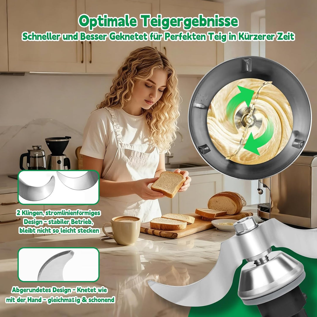 Teigmesser für Thermomix TM31, Edelstahl Teigmischmesser, Kein Teig-Rückstand, Schnelle Reinigung de