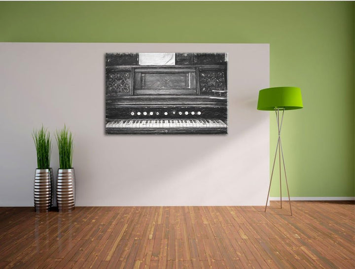 Pixxprint altes Klavier als Leinwandbild/Grösse: 100x70 cm/Wandbild/Kunstdruck/fertig bespannt, 100x