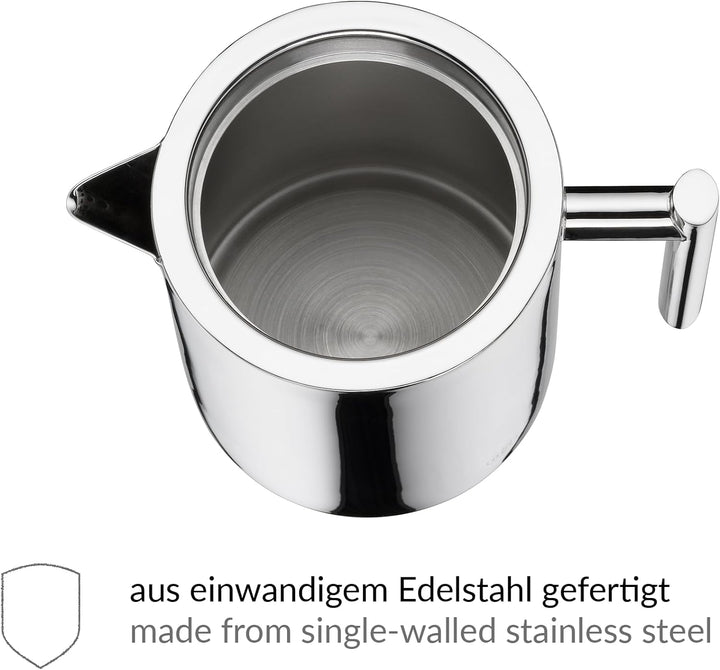alfi Teekanne Edelstahl mit Teesieb 1,4 l, Teezubereiter für direktes Brühen in die Kanne, Vintage T