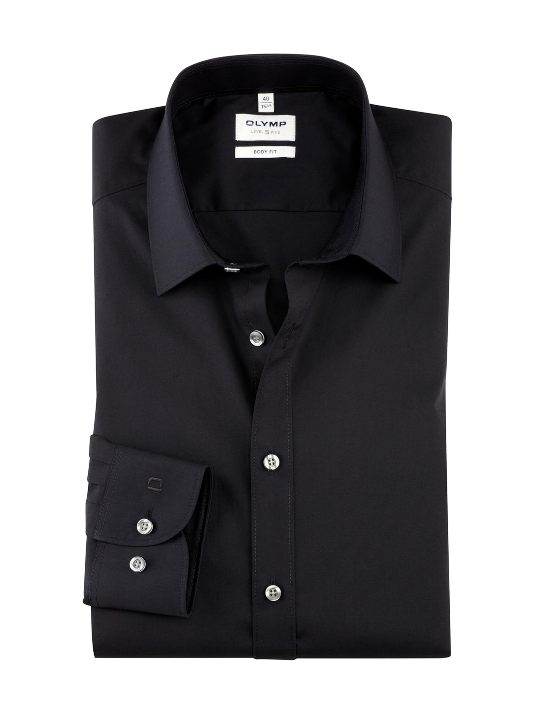 OLYMP Herren Oberhemd Langarm Level.Five.Body.fit,Twill,Body fit,Haifisch-Kragen S Schwarz 68, S Sch