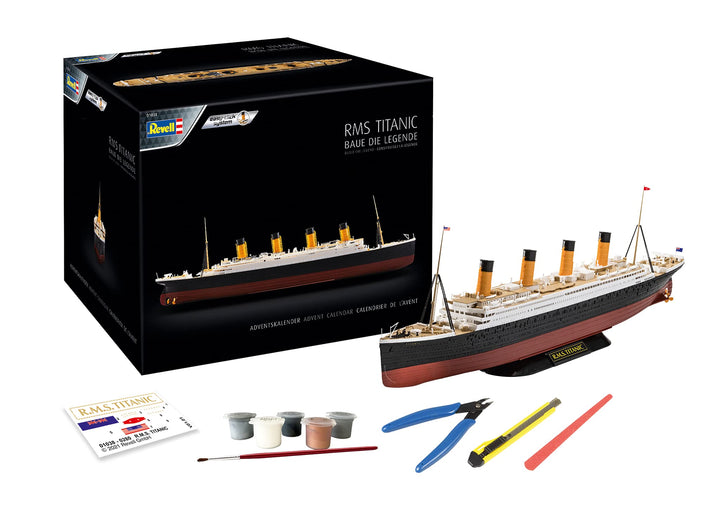 Revell Adventskalender, RMS Titanic mit Easy-Click-System in 24 Tagen zum Schiffsmodell, Adventskale