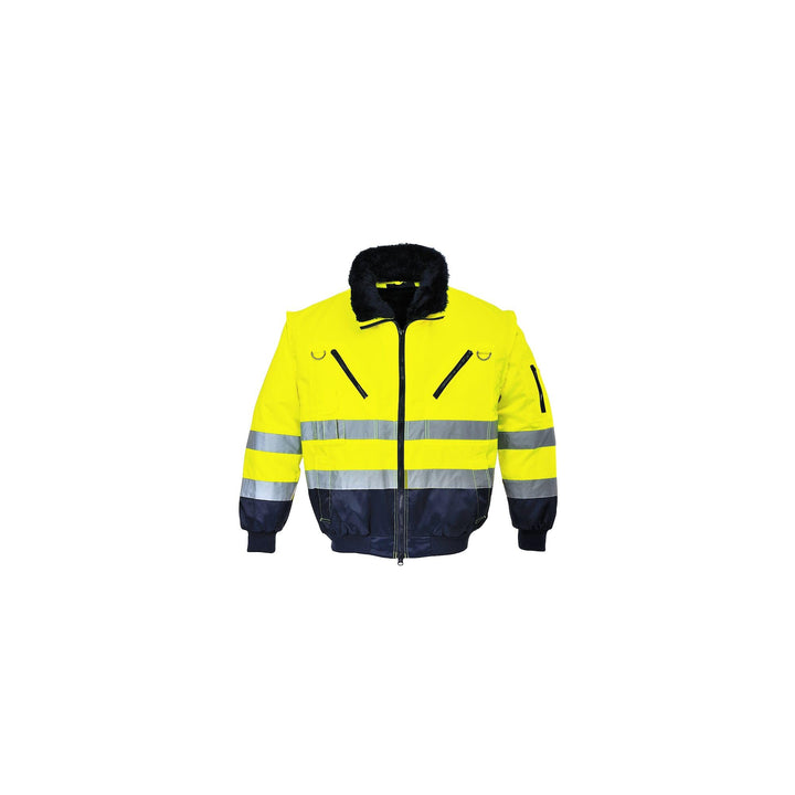 Portwest Hi-Vis Warnschutz 3-in-1 Pilotjacke, Grösse: XXL, Farbe: Gelb/Marine, PJ50YNRXXL XXL gelb /