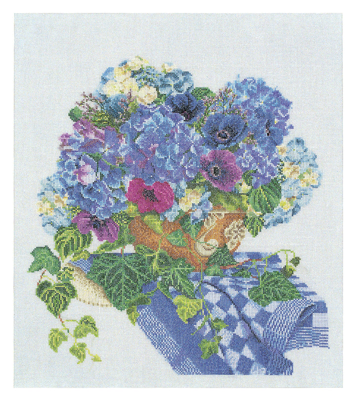 Thea Gouverneur - Kreuzstich-Set - Hortensien-Anemone - Aida - 16 Count - Für Erwachsene - 3025A, Ho