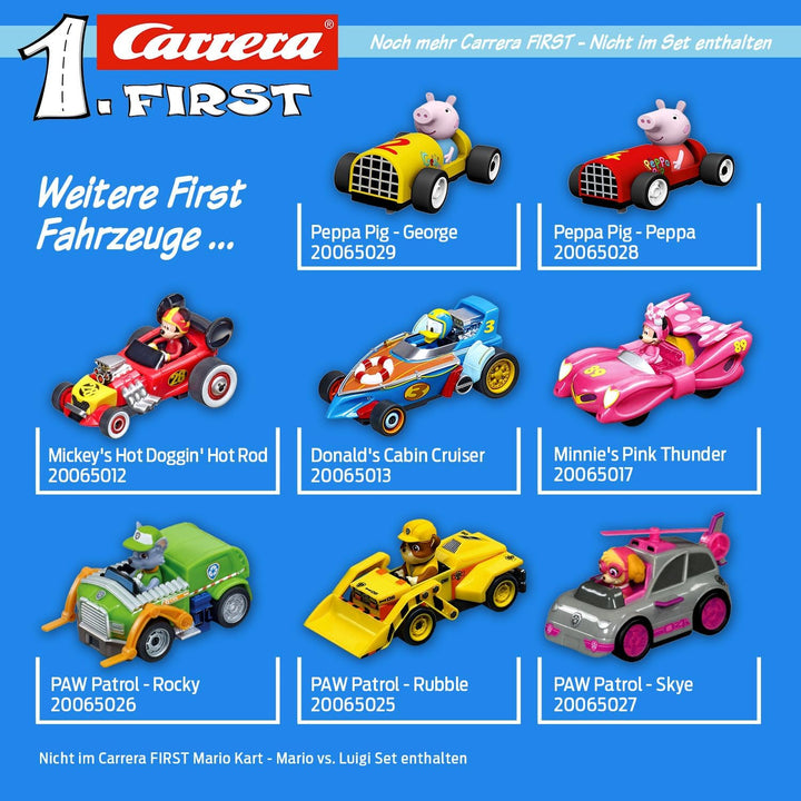 Carrera First Mario Kart™ Rennbahn | Super Mario™ vs. Luigi | Flip-Elemente | 2,9m Rennbahn | ab 3 J