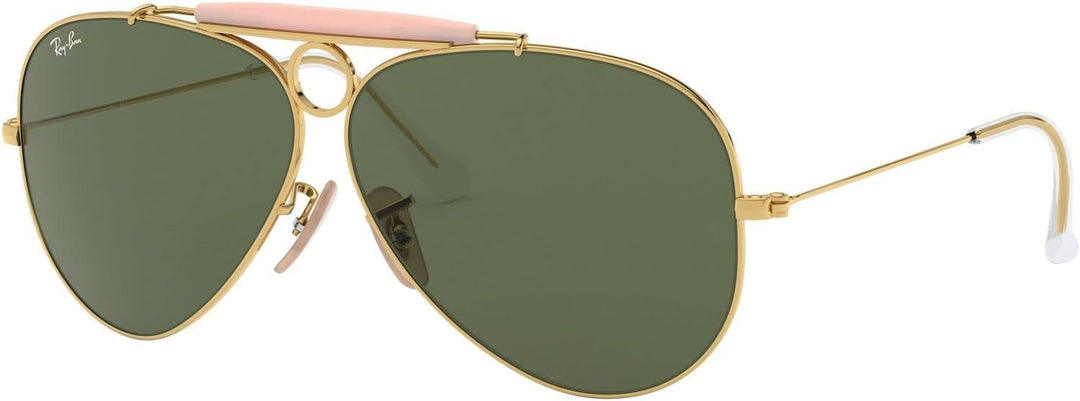 Ray-Ban Unisex Aviator Shooter Sonnenbrille, Gold (Gestell: Gold, Gläser: Grün Klassisch 001), Large