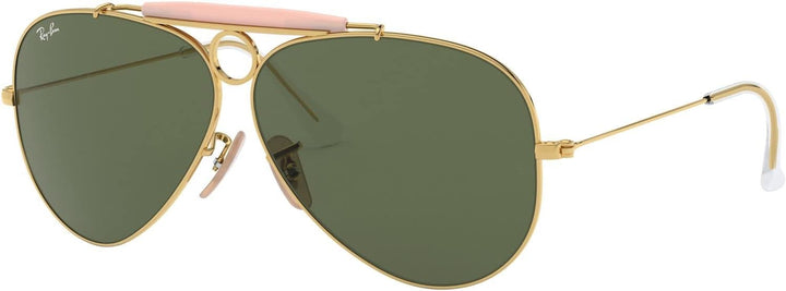 Ray-Ban Unisex Aviator Shooter Sonnenbrille, Gold (Gestell: Gold, Gläser: Grün Klassisch 001), Large
