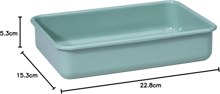 Riess, 0424-126, Vorratsbehälter ohne Deckel, 23x15x5cm, Emaille, Design SERVE + STORE, SALBEIGRÜN,