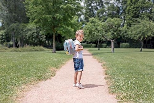 Badabulle Sitzerhöhung, für unterwegs und für Stuhl, als Rucksack tragbar, grau, 10 cm