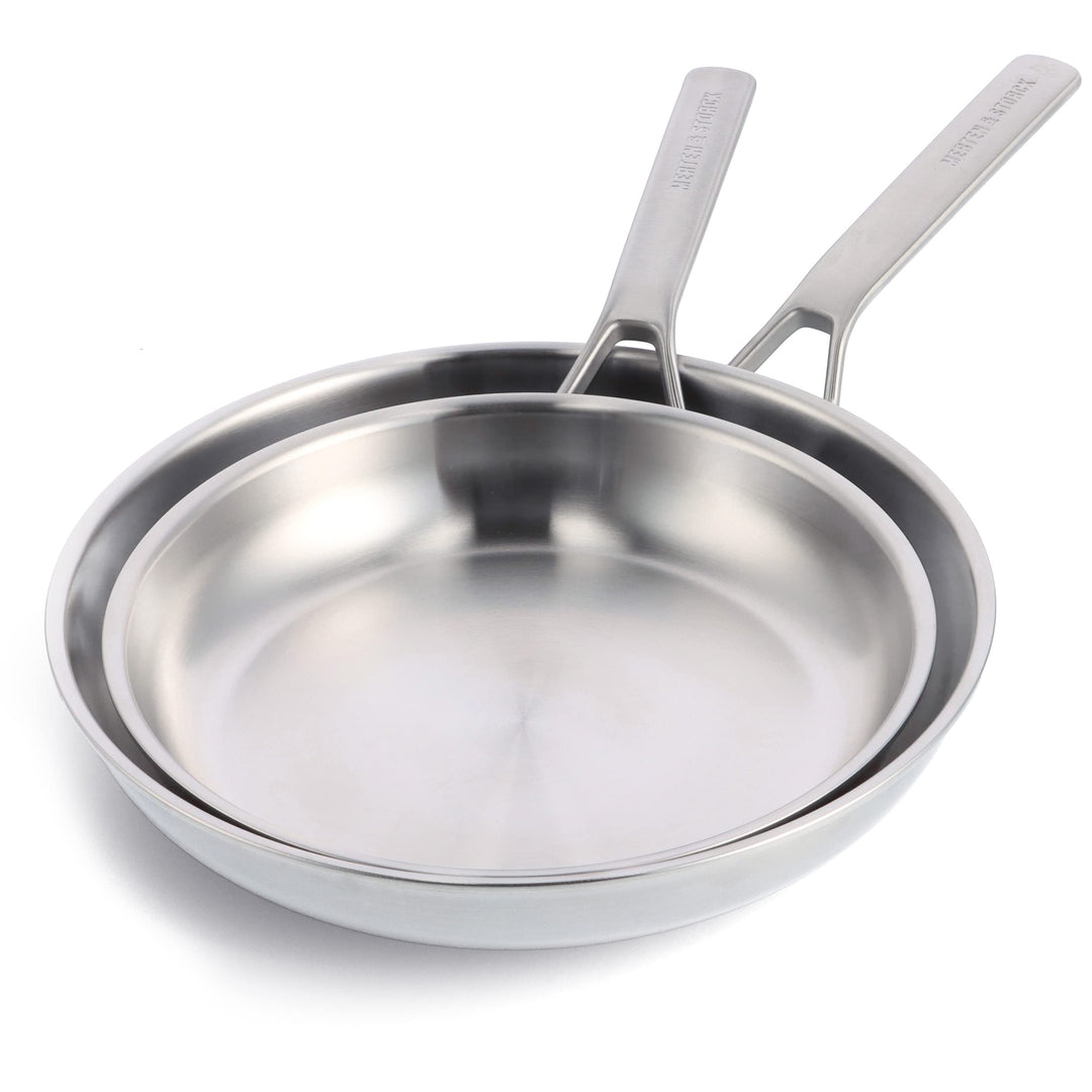 Merten & Storck Tri-Ply 18/10 Edelstahl Induktion 26cm und 30cm Bratpfanne Set, Multi Clad, Backofen